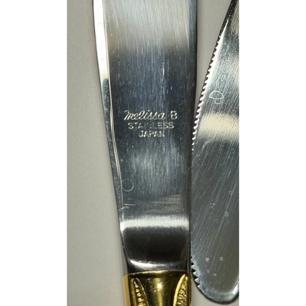 Melissa B Japan‎ Gold Flatware Set 39-Pc Stainless Steel Vintage
